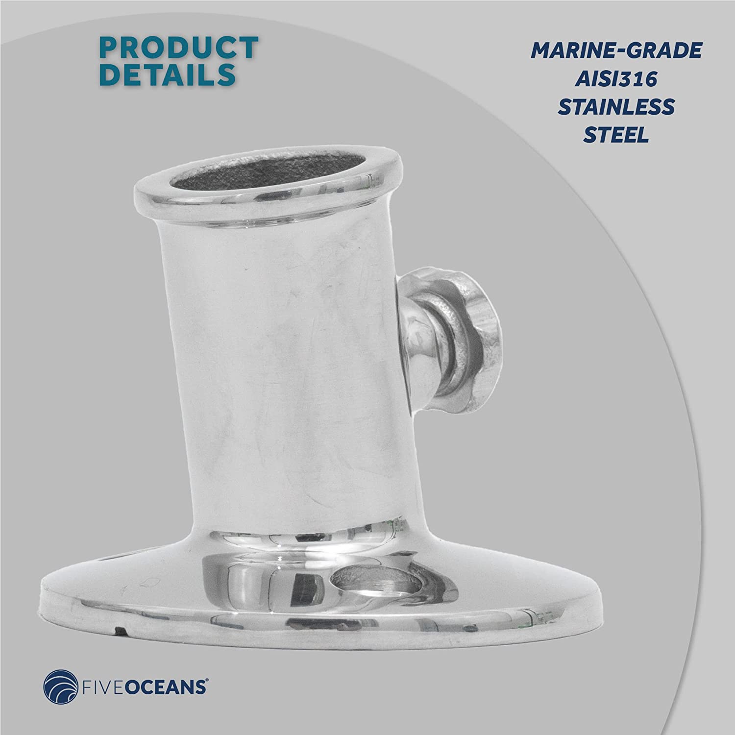 3/4" Flag Pole Stainless Steel Socket Top Mount - Five Oceans-Canadian Marine &amp; Outdoor Equipment