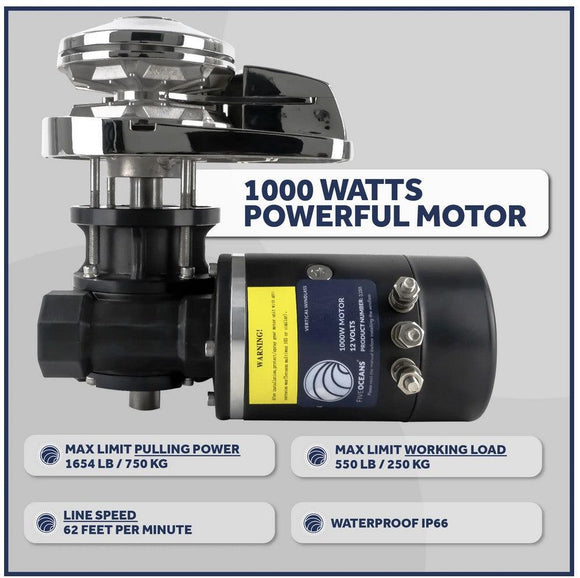 Pacific 1000 Windlass Kit – 1000W, Circuit Breaker, Solenoid & Switch | Canadian Marine & Outdoor Equipment