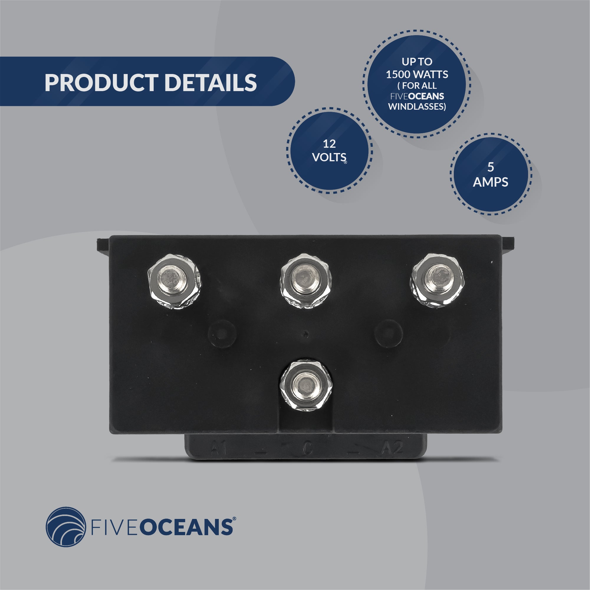 Dual Direction Windlass Solenoid 12V, 2-Wire Motor, 1500W –Five Oceans | Canadian Marine & Outdoor Equipment
