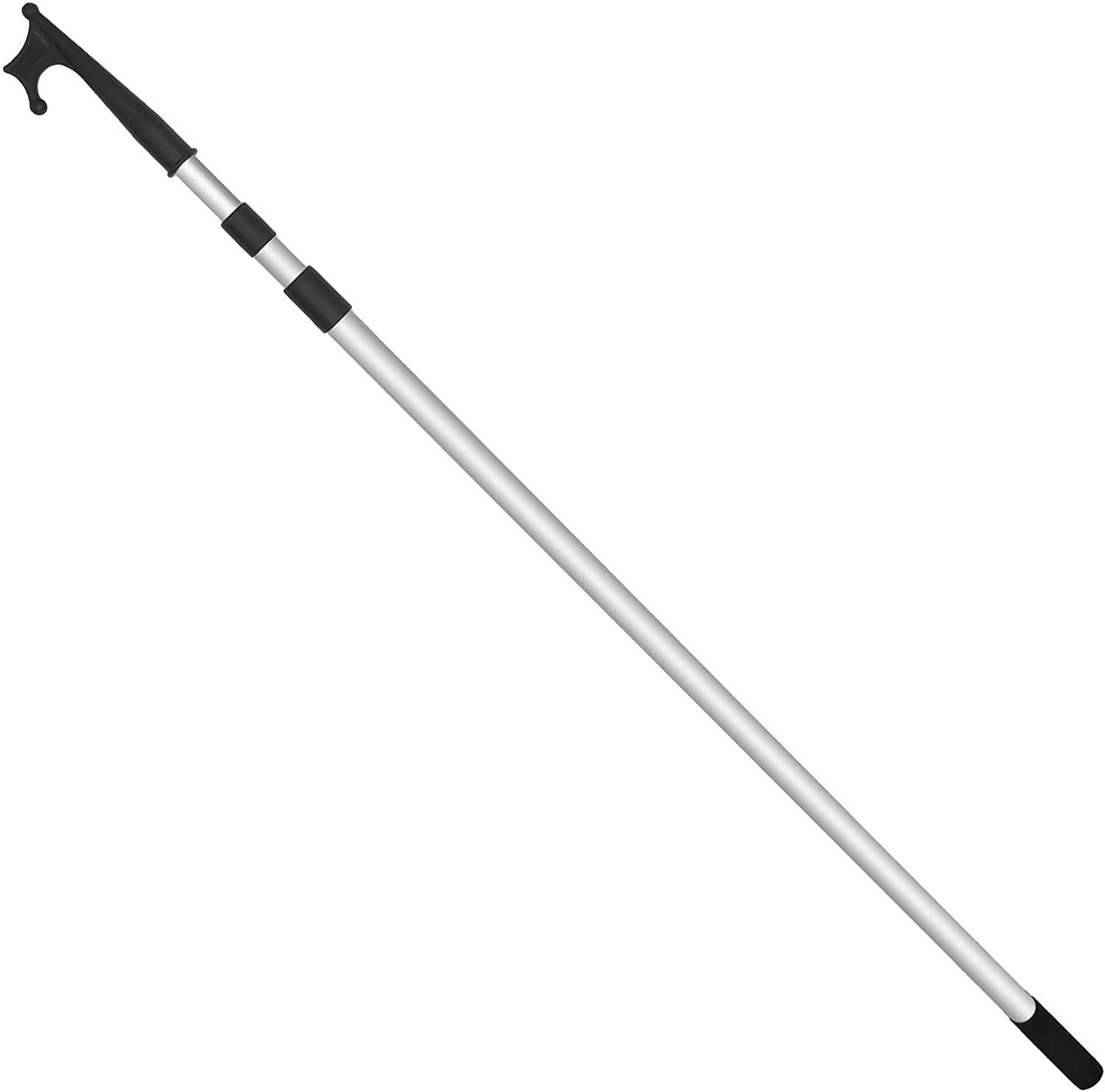 Telescoping Aluminum Boat Hook, Extends from 4-1/2 ft / 56 in (142cm) to 12 ft / 144 in (366cm), Anodized Aluminum shaft-Canadian Marine &amp; Outdoor Equipment