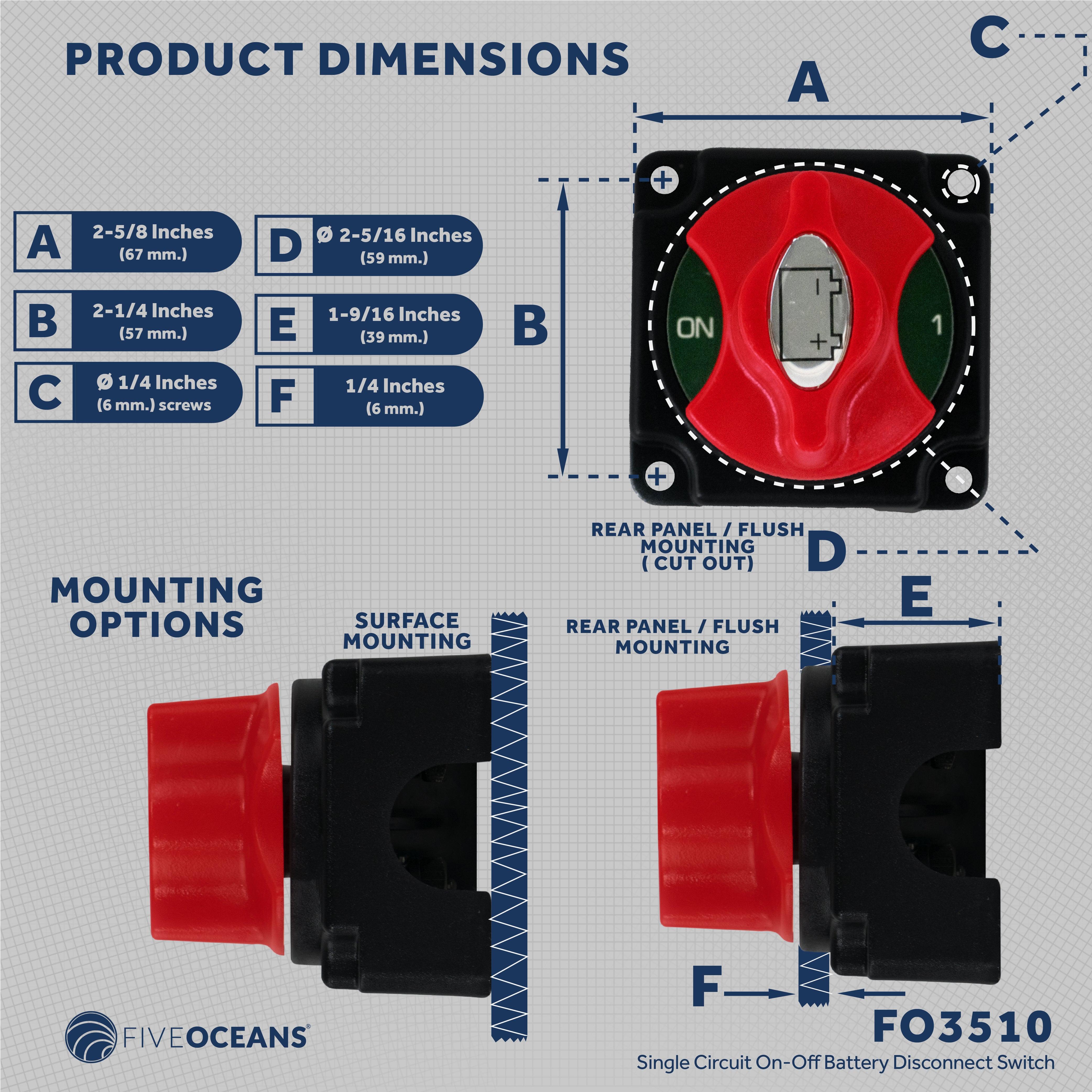 Single Circuit On-Off Battery Disconnect Switch with Knob, 250 Amp for Boat & RV-Canadian Marine &amp; Outdoor Equipment