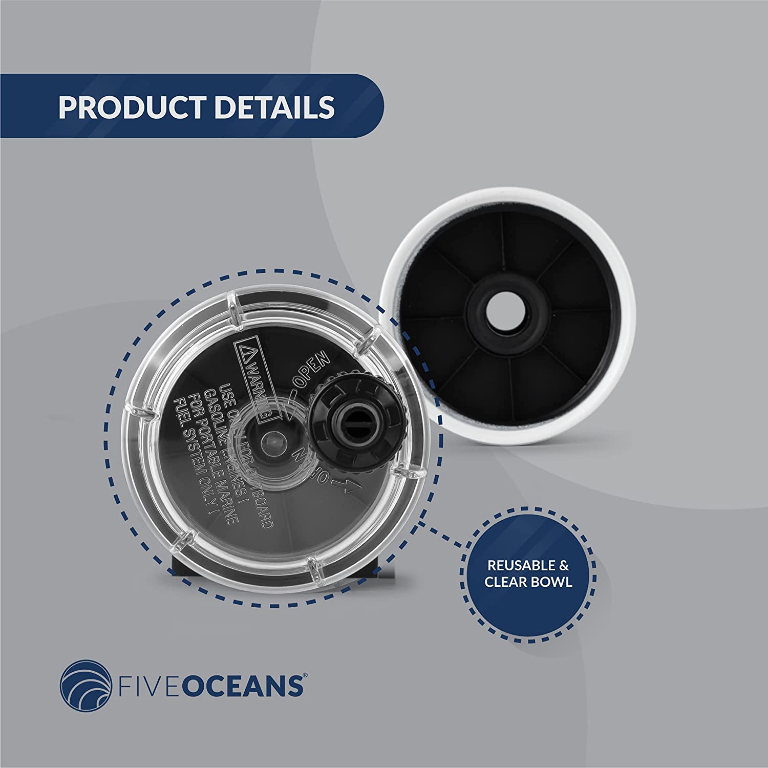 Universal 10-Micron Fuel Water Separator Filter w/ Clear Bowl– 11/16" | Canadian Marine & Outdoor Equipment