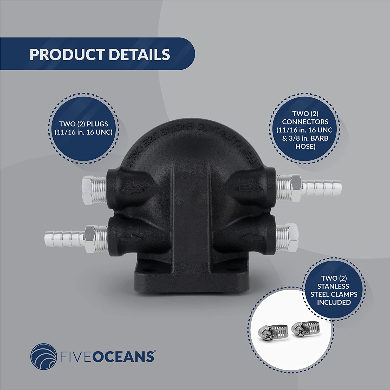 Fuel/Water Separator Filter Kit w/See Through Clear Bowl & Head for Mercury Engines- Five Oceans-Canadian Marine &amp; Outdoor Equipment