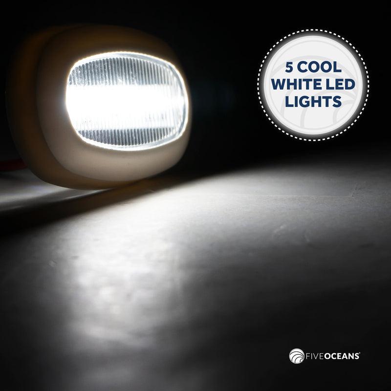 LED Courtesy Accent Light, White Oblong, Cool White - Five Oceans | Canadian Marine & Outdoor Equipment