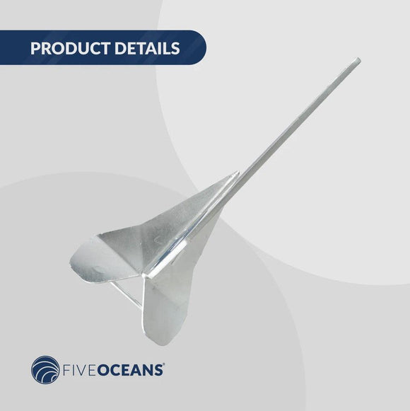 Delta-Style Boat Anchor – 16.5lb (7.5kg) Galvanized Steel- Five Oceans | Canadian Marine & Outdoor Equipment