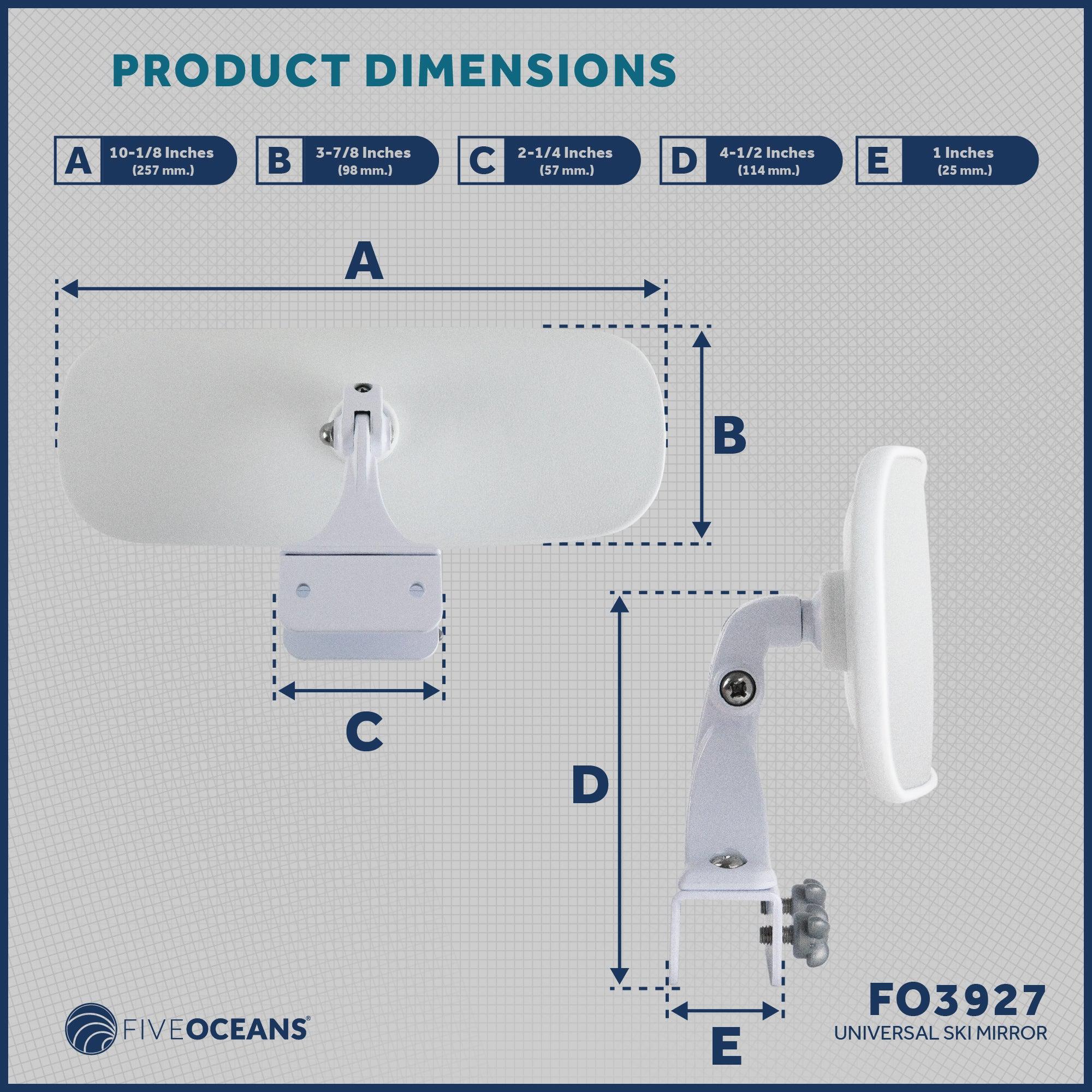 Universal White Adjustable Safety Rear-View Mirror for Boats-Canadian Marine &amp; Outdoor Equipment