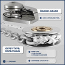 Pacific 600 Vertical Windlass Kit - 1/4" HT-G4 Chain - 1/2" Rope  | Canadian Marine & Outdoor Equipment
