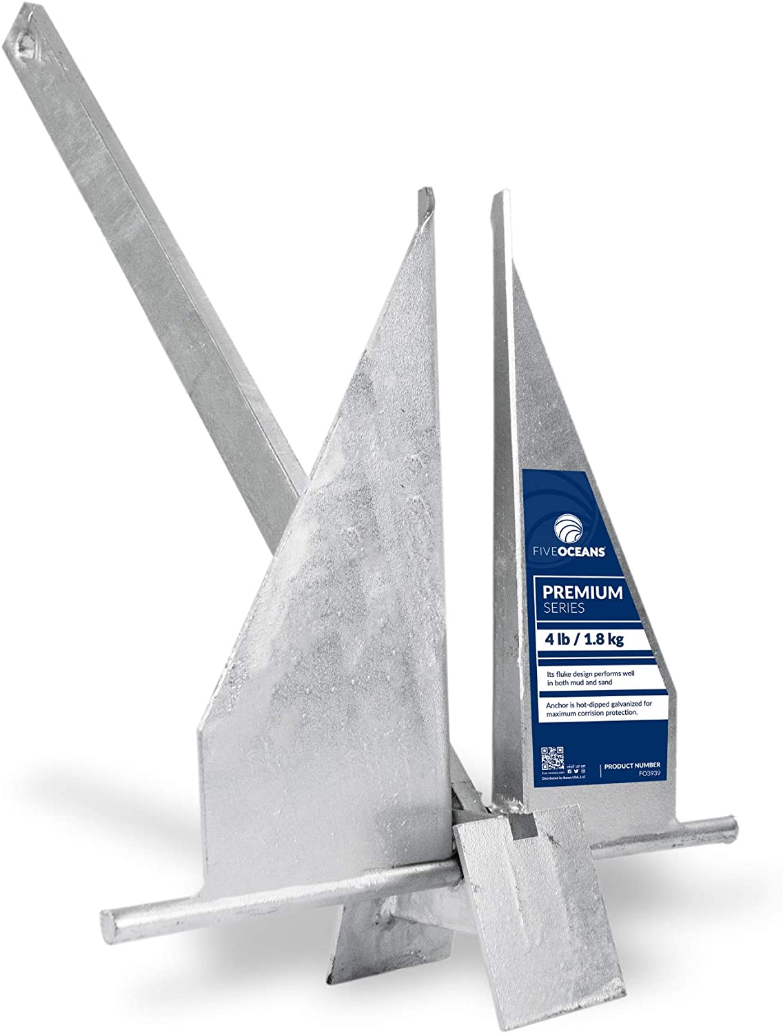 Traditional Danforth Style Fluke Hot Dipped Galvanized Steel Anchor, 4 LB (1.8 KGS)-Canadian Marine &amp; Outdoor Equipment