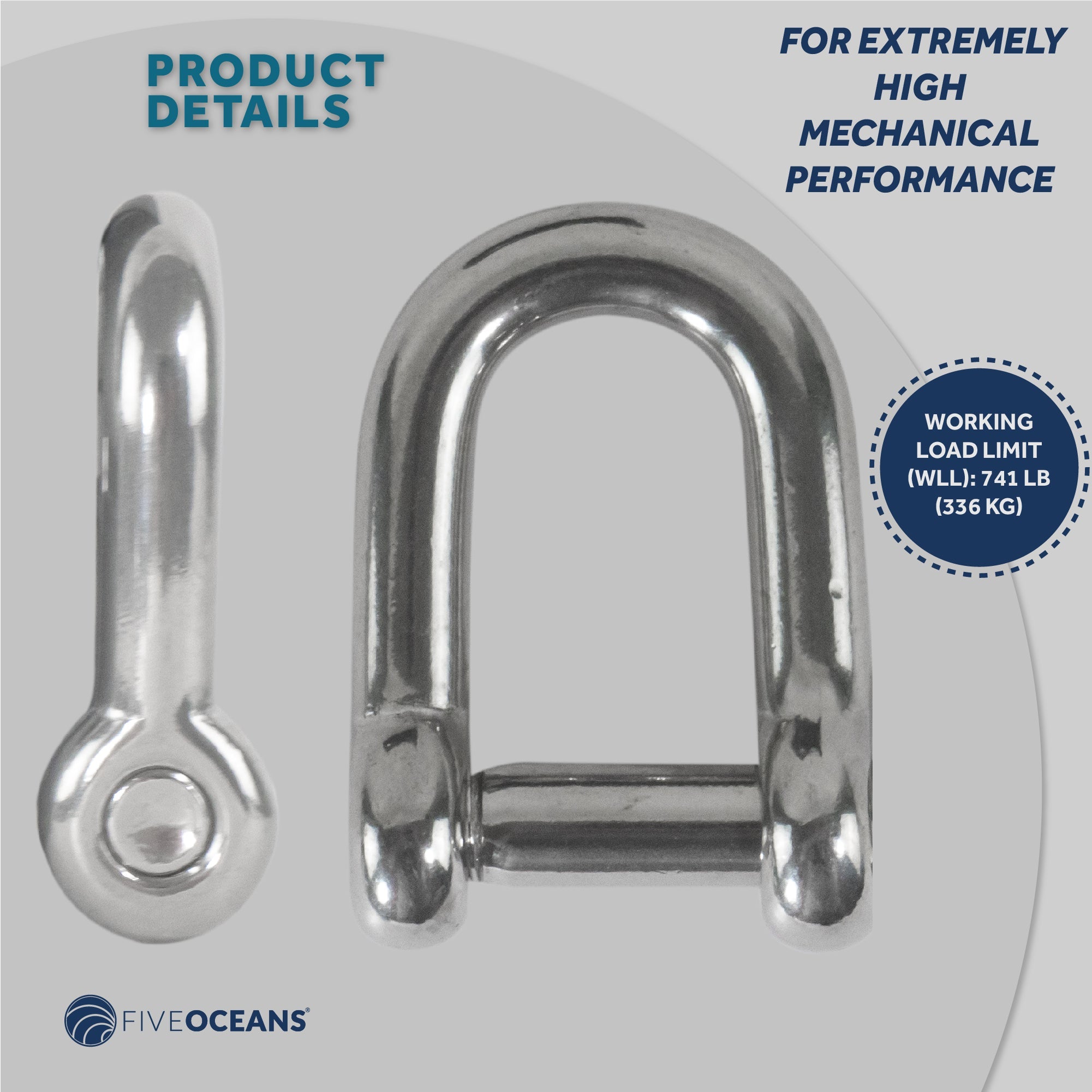 1/4 Captive Pin Shackles, Stainless Steel Anchor Shackle for Boat, Sailboat FO416-Canadian Marine &amp; Outdoor Equipment