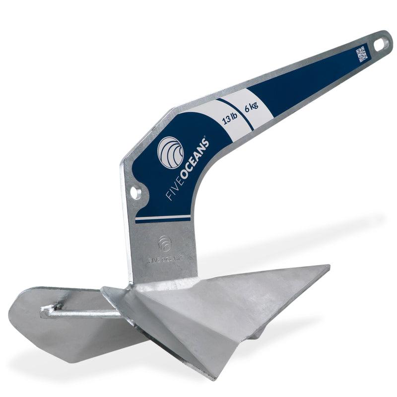 Delta Style Wing Anchor, 13 Lb, Hot Dipped Galvanized Steel - Five Oceans-Canadian Marine &amp; Outdoor Equipment