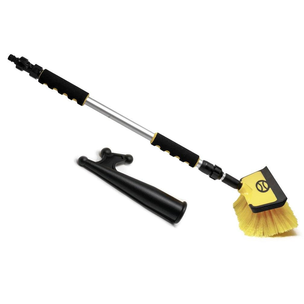 Premium Deck Cleaning Kit, Soft Brush with Water Flow-Through System, Telescoping Shaft from 2 Ft 1 inch (64cm) to 3 Ft 4 inches (102cm)-Canadian Marine &amp; Outdoor Equipment