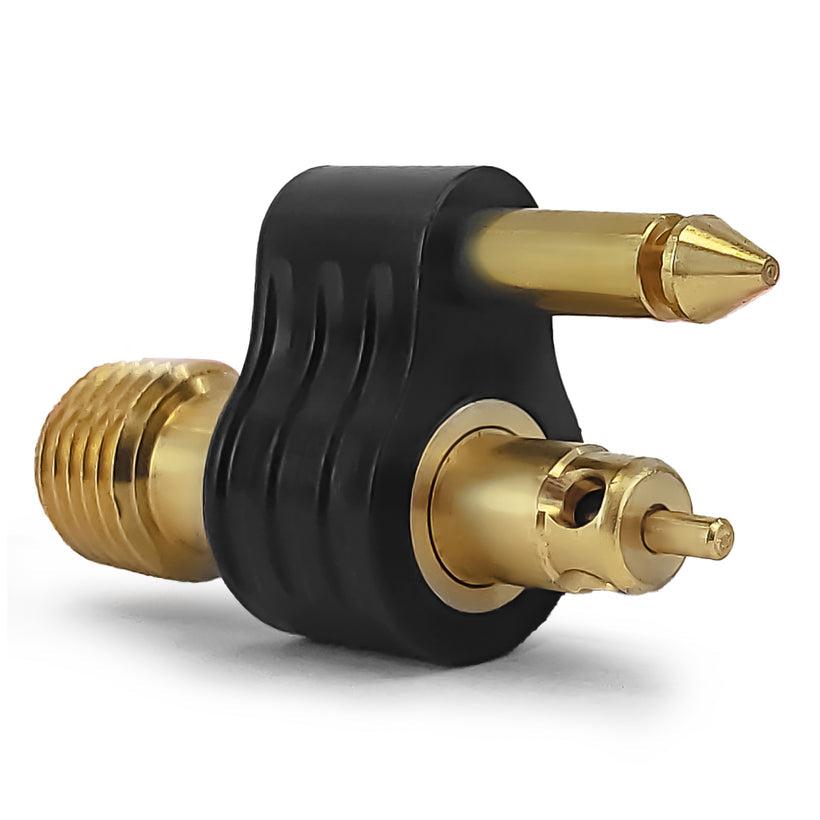 Brass 1/4 inches NPT Male Fuel Line Connector 2-Prong, Compatible with OMC/Johnson/Evinrude Female Fuel Connectors and Most Portable Tanks-Canadian Marine &amp; Outdoor Equipment