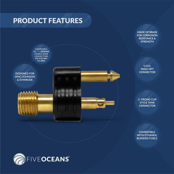 1/4" NPT Male Fuel Line Connector, 2-Prong – OMC/Johnson/Evinrude | Canadian Marine & Outdoor Equipment