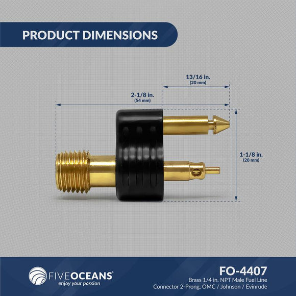 1/4" NPT Male Fuel Line Connector, 2-Prong – OMC/Johnson/Evinrude | Canadian Marine & Outdoor Equipment