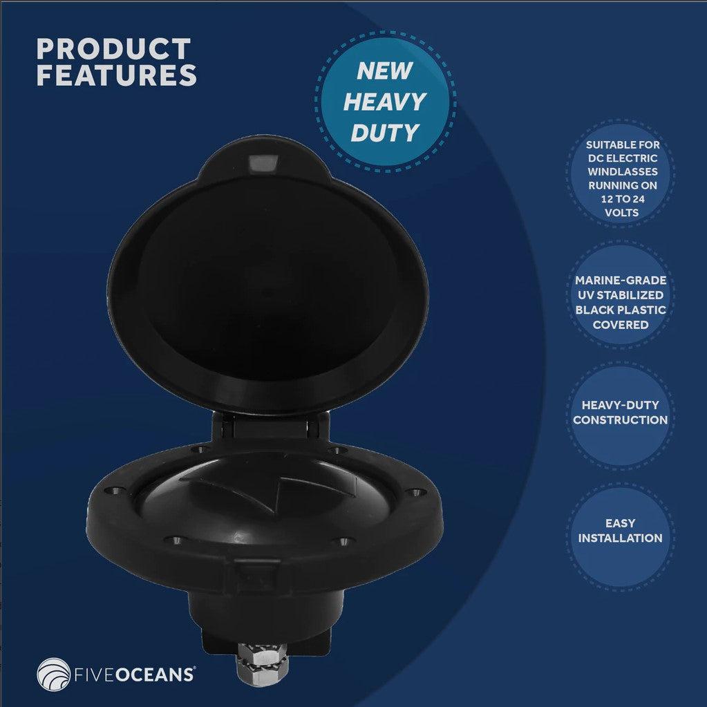 Marine Anchor Windlass Deck FootSwitch Heavy Duty Covered, Black 4 inc