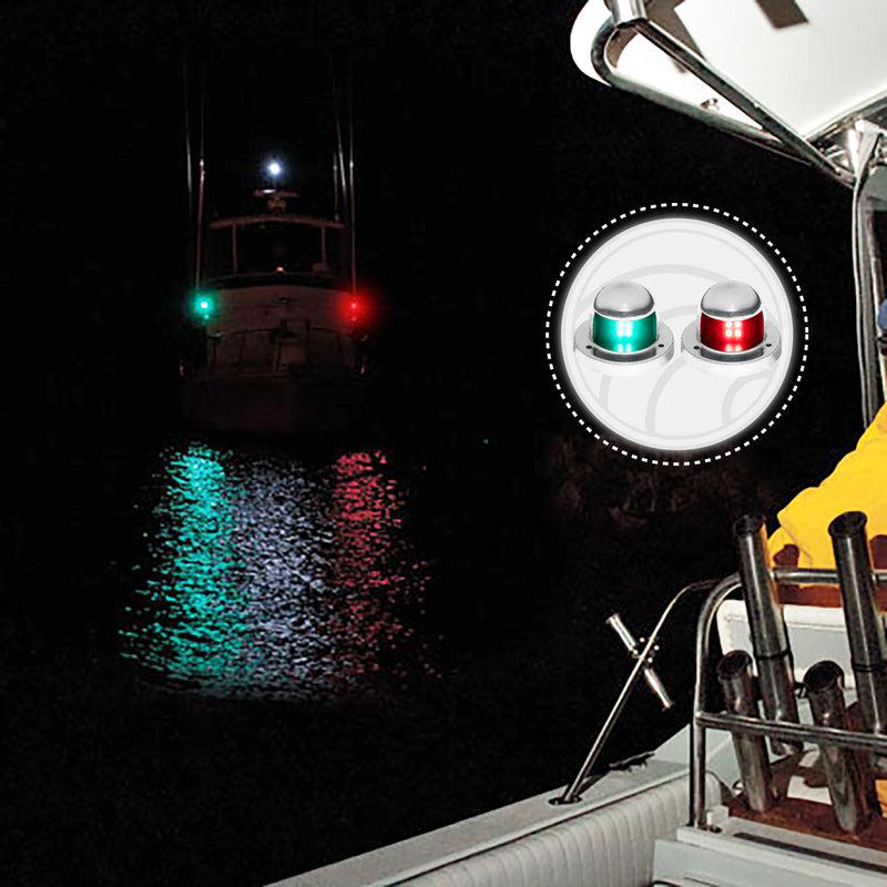 LED Boat Bow Navigation Deck Mount Port & Starboard Stainless Steel Lights - Five Oceans-Canadian Marine &amp; Outdoor Equipment
