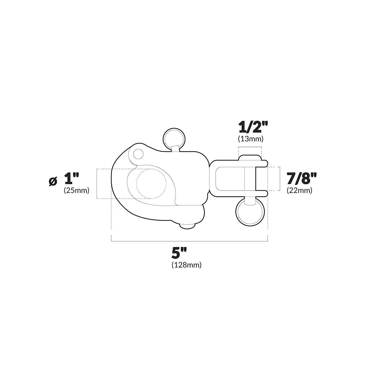 5" Jaw Swivel Snap Tack Shackle for Sailboat - Stainless Steel - Five Oceans-Canadian Marine &amp; Outdoor Equipment