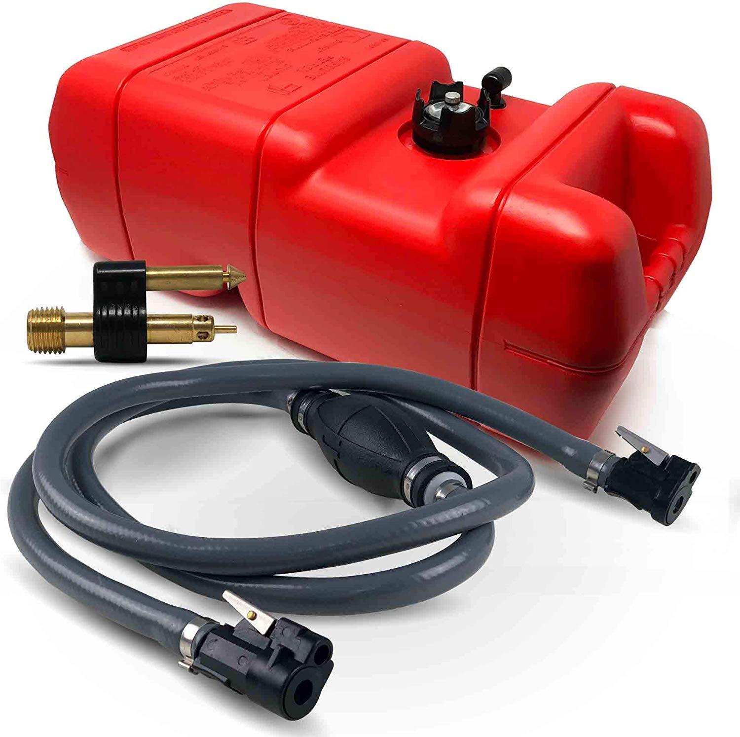 6 Gallon Fuel Tank Portable Kit for OMC, Johnson, Evinrude Engine Connection, 3/8" Hose - Five Oceans-Canadian Marine &amp; Outdoor Equipment
