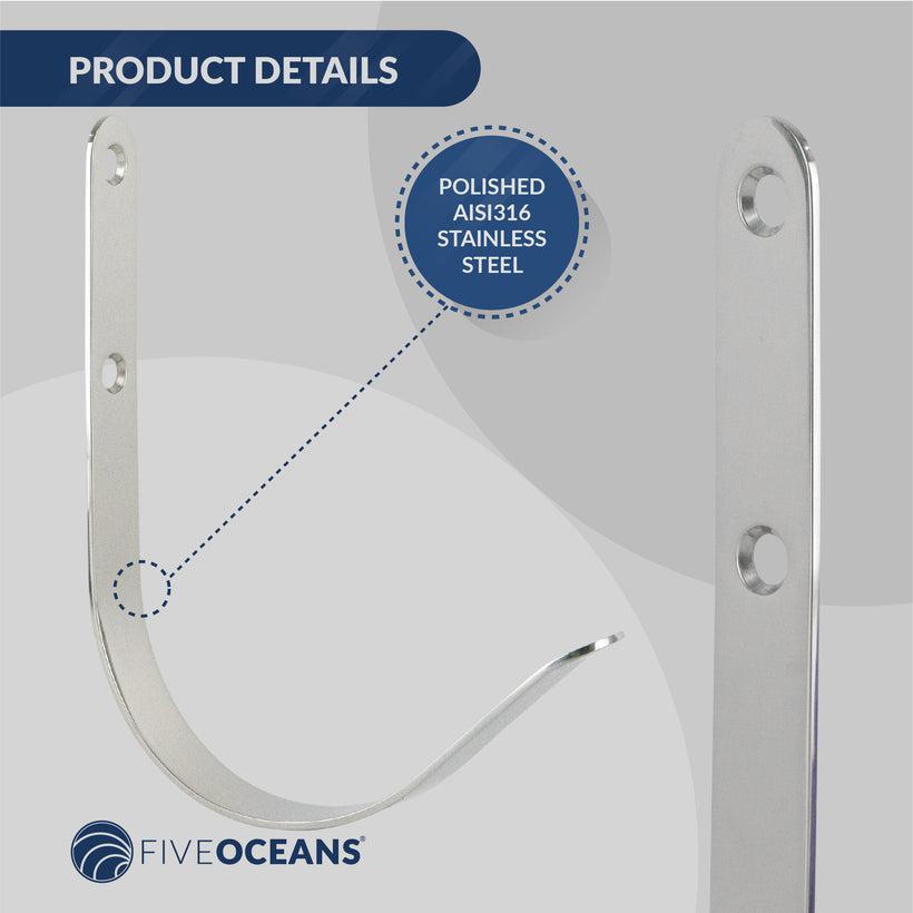 Flat Mount Ring Buoy Bracket Holder | Stainless Steel - Five Oceans-Canadian Marine &amp; Outdoor Equipment