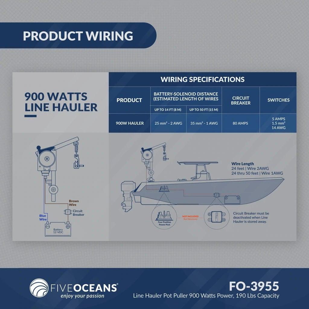90kg / 200lb Professional Powered Portable Line Hauler - Five Oceans-Canadian Marine &amp; Outdoor Equipment