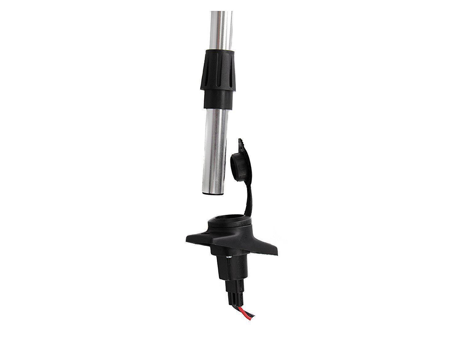 All-Round 360 LED Navigation Anchor Pole Removable Light, with Locking Collar, 2 Pin Female connection, White, 23 inches, USCG Certified 2NM | Canadian Marine & Outdoor Equipment