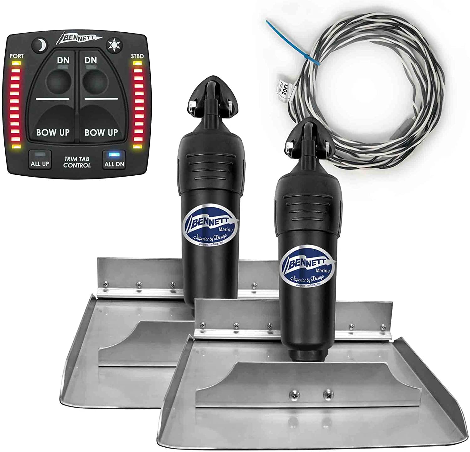 Bennett Complete Electric Trim Tab w/NEW 2020 Helm Control - 12x12" | Canadian Marine & Outdoor Equipment