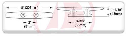 Black Nylon 8" Open Base Cleat for Boats-Canadian Marine &amp; Outdoor Equipment
