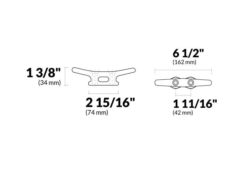 Black Nylon Open Base Cleat, 6-1/2" - Five Oceans-Canadian Marine &amp; Outdoor Equipment