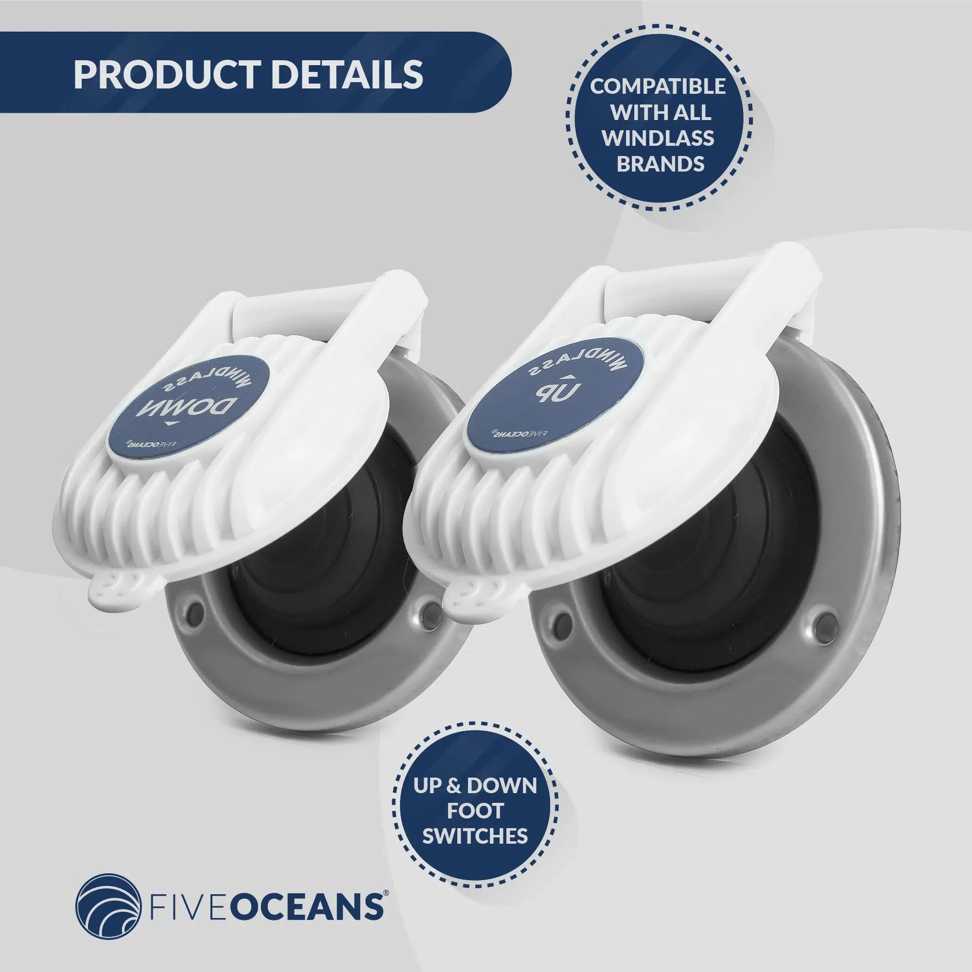 Covered Windlass Deck Foot Switches, Up/Down, 12V-24V | Five Oceans | Canadian Marine & Outdoor Equipment