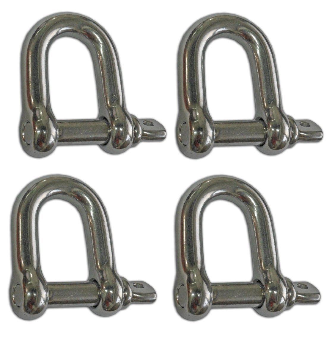 Captive Pin Chain D Type Rigging Shackle 5/16" (Set of 4)-Canadian Marine &amp; Outdoor Equipment