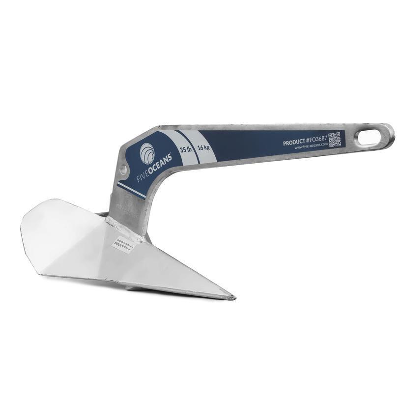 35lb (16kg) Galvanized Delta-Style Anchor - Five Oceans | Canadian Marine & Outdoor Equipment