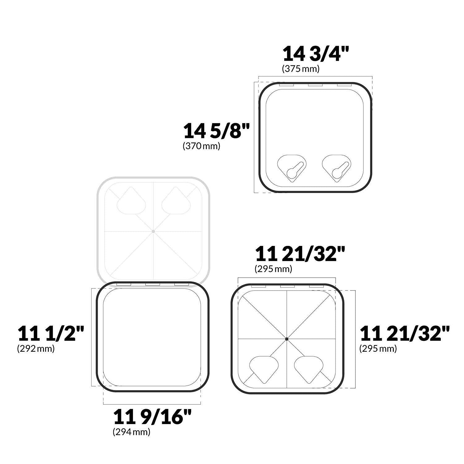 Deck Access Hatch w/ Lock, 14-1/2" x 14-3/4" Premier Series-Canadian Marine &amp; Outdoor Equipment