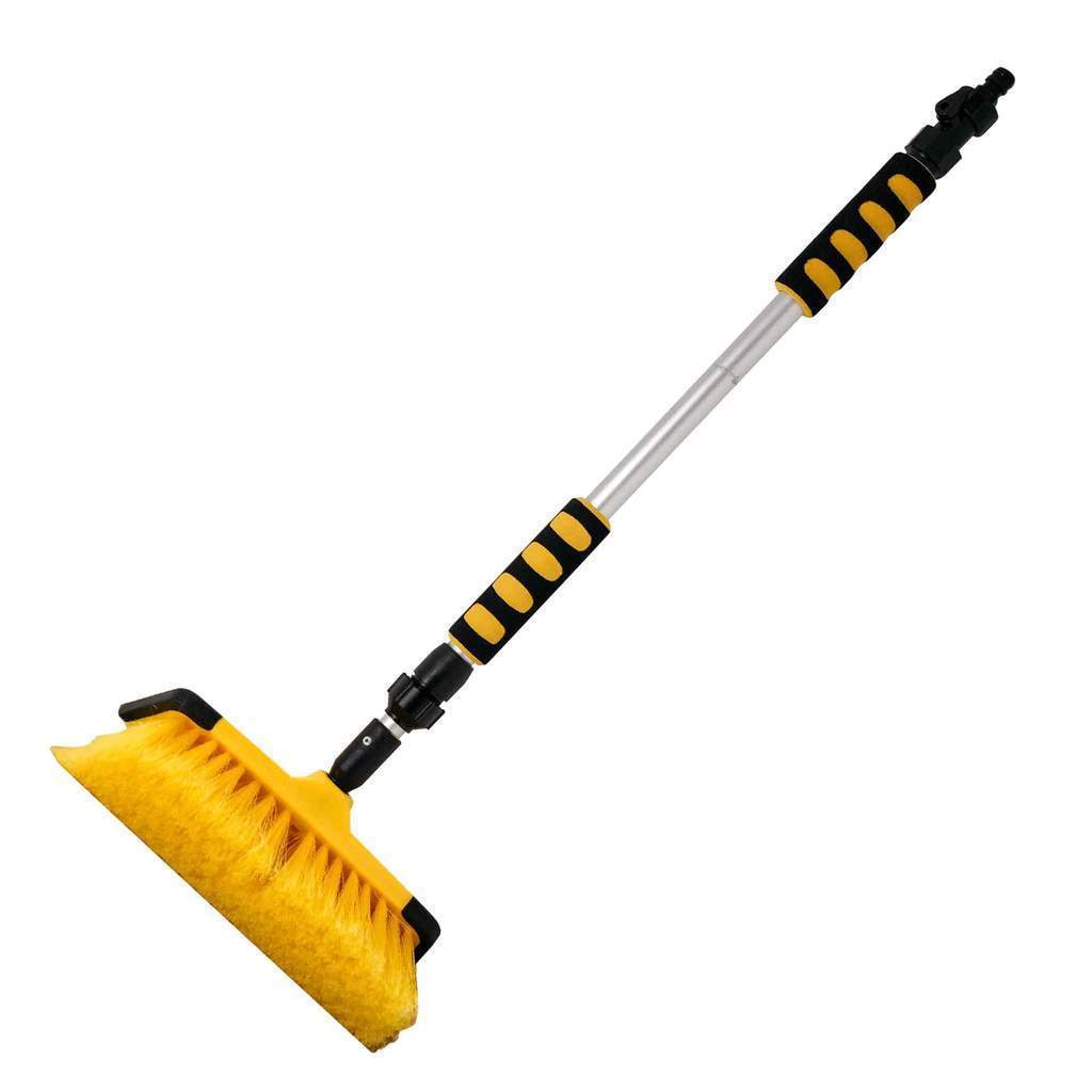 Premium Deck Cleaning Kit, Soft Brush with Water Flow-Through System, Telescoping Shaft from 2 Ft 1 inch (64cm) to 3 Ft 4 inches (102cm)-Canadian Marine &amp; Outdoor Equipment
