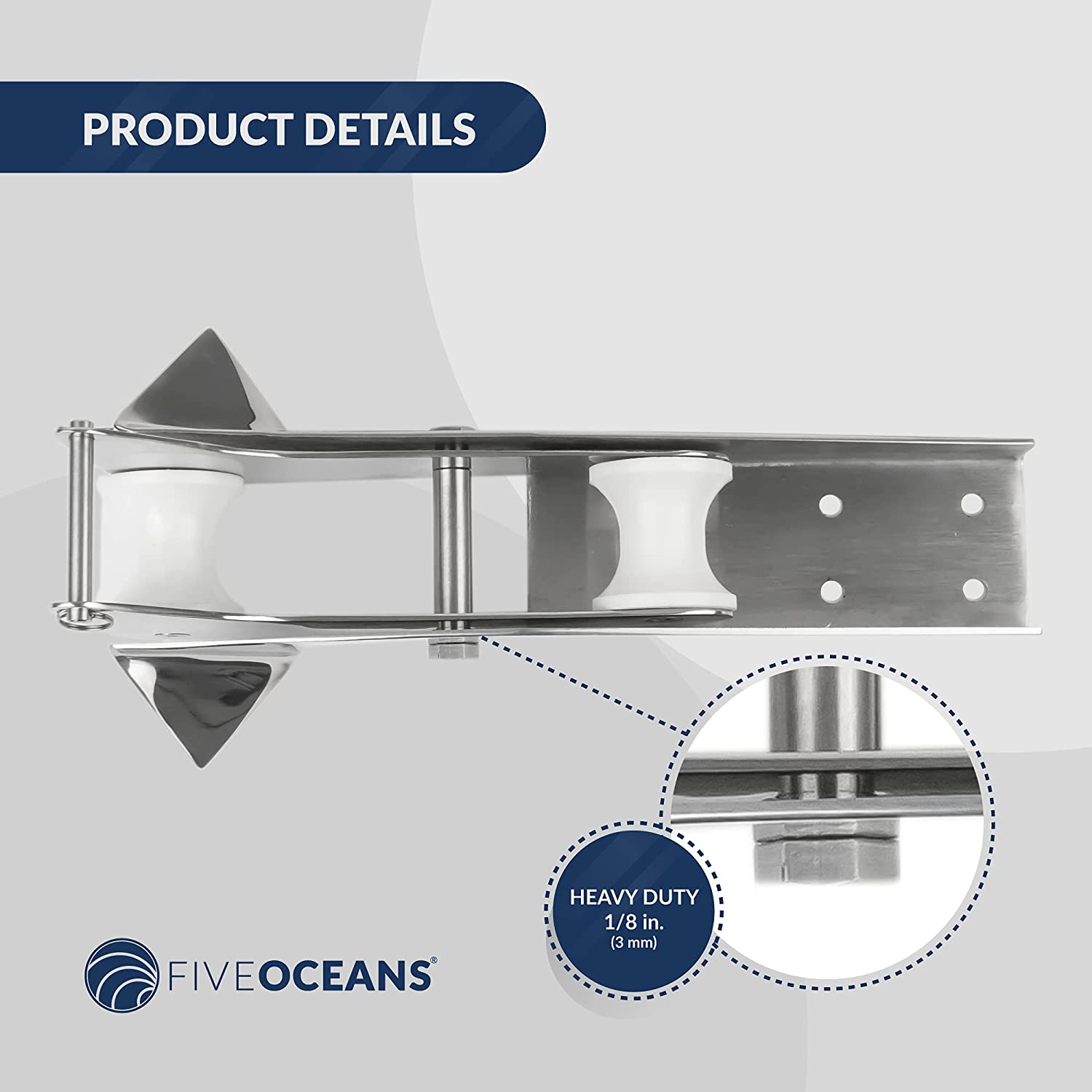 Five Oceans Self-launching Anchor Bow Roller 13-1/8 in. AISI316 Stainless Steel FO-73-Canadian Marine &amp; Outdoor Equipment