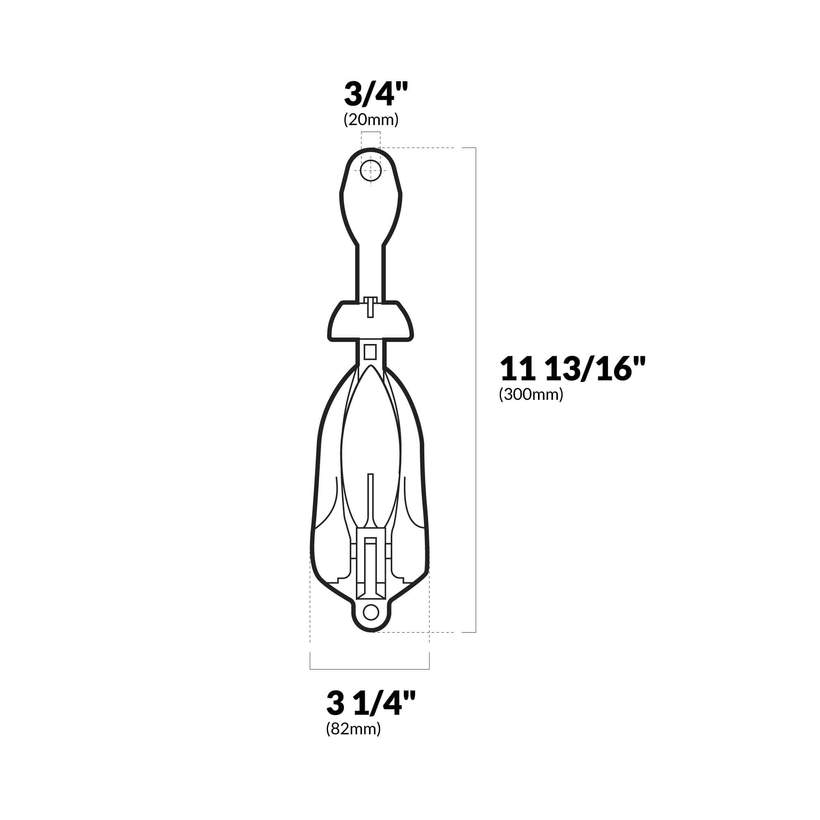Folding Grapnel Anchor Stainless Steel 316 - 1.5 kg | 3.3 Lbs - Five Oceans-Canadian Marine &amp; Outdoor Equipment