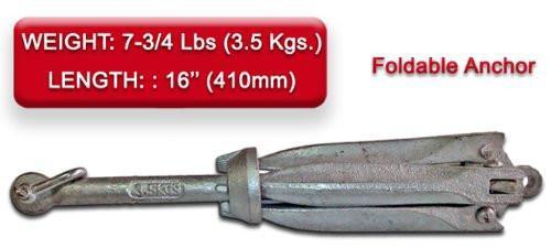Folding Grapnel Anchors Hot Dipped Galvanized - 7.75 lbs | 3.5 kg - Five Oceans-Canadian Marine &amp; Outdoor Equipment