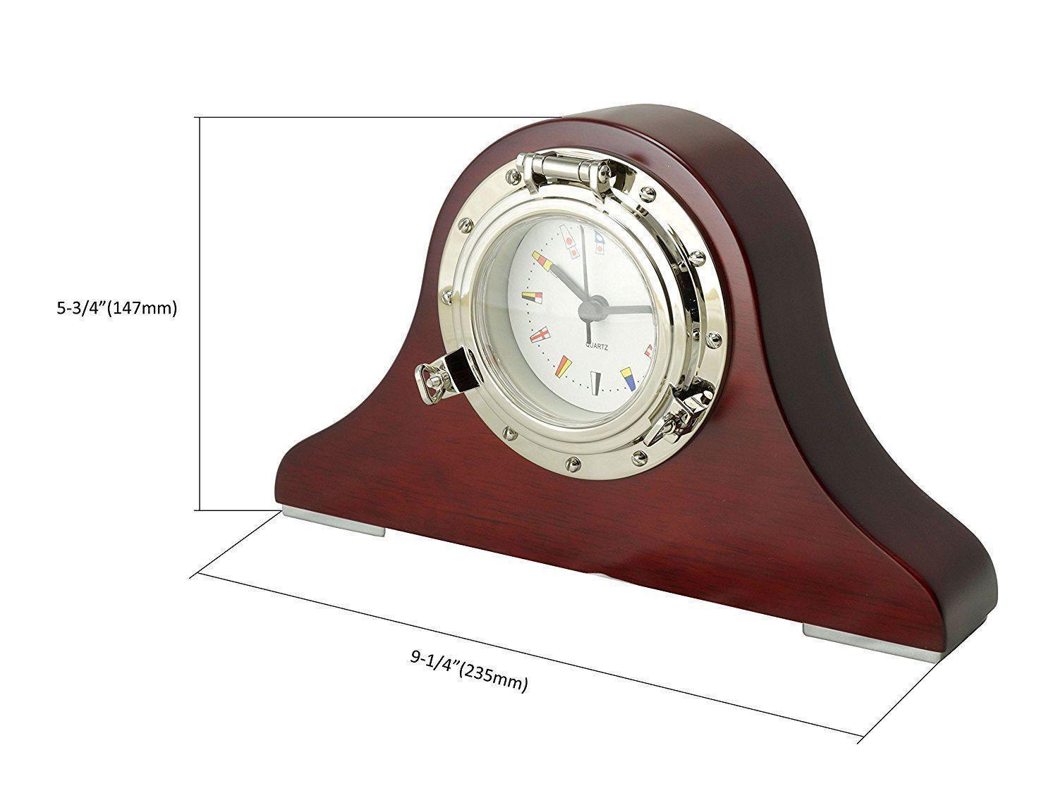 Golden Porthole Desk Quartz Clock - Five Oceans-Canadian Marine &amp; Outdoor Equipment