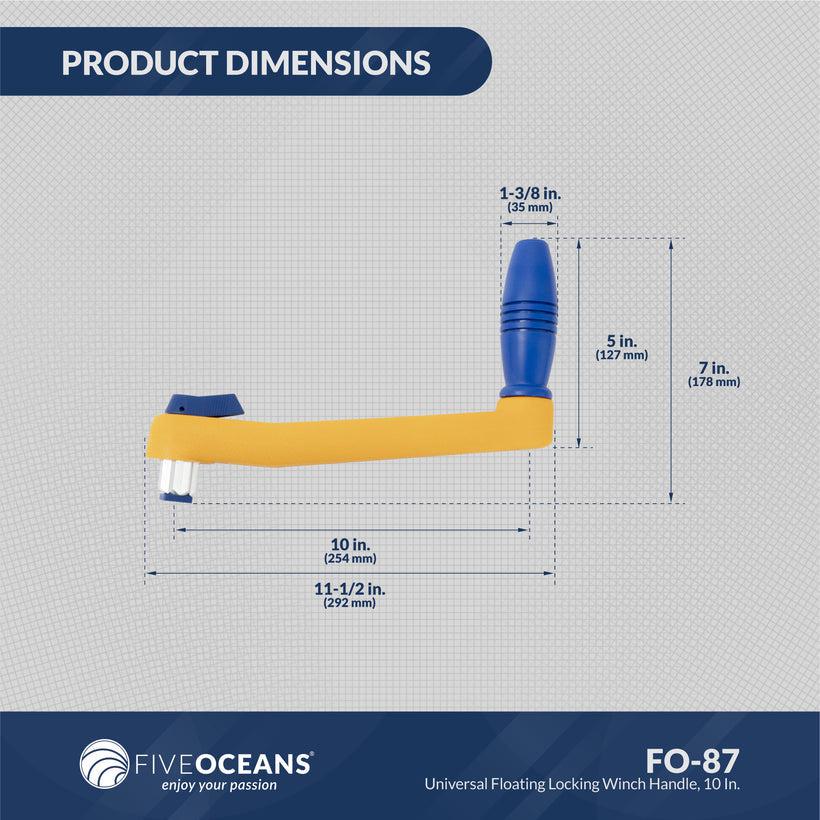 Handle, 10 inches (254 mm), Fiberglass Reinforced Plastic, Ball Bearing Grip Handle, Orange and Blue-Canadian Marine &amp; Outdoor Equipment