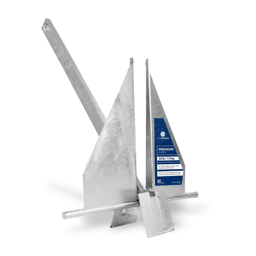 Hot-Dipped Galvanized 16 lb (7.3kg) Danforth Marine Anchor - Five Oceans-Canadian Marine &amp; Outdoor Equipment