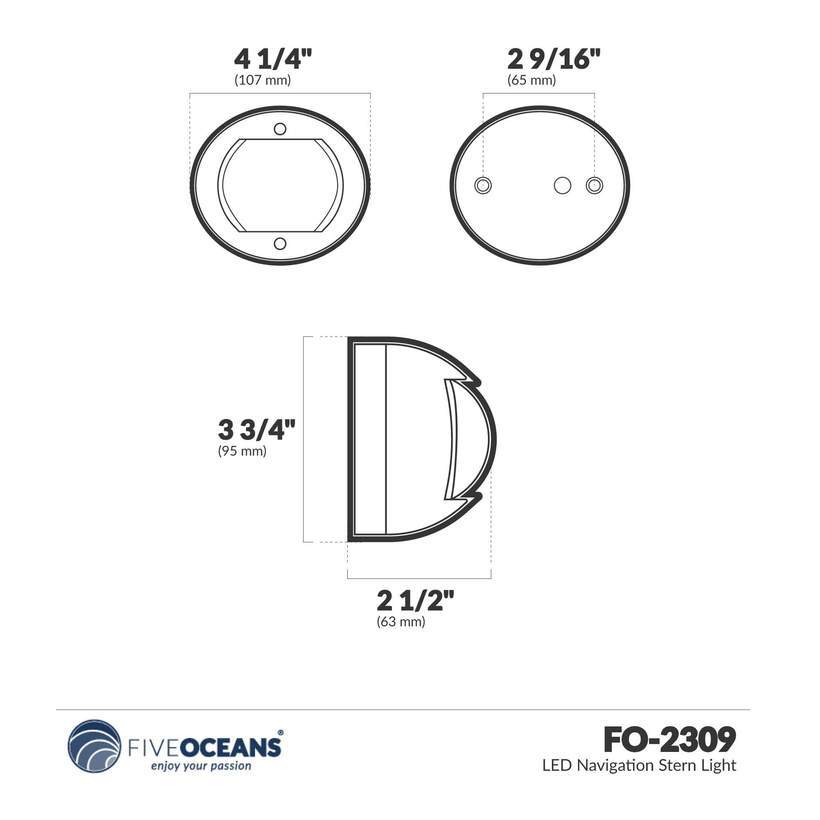 LED Navigation Stern Light 12 Volts - Five Oceans-Canadian Marine &amp; Outdoor Equipment