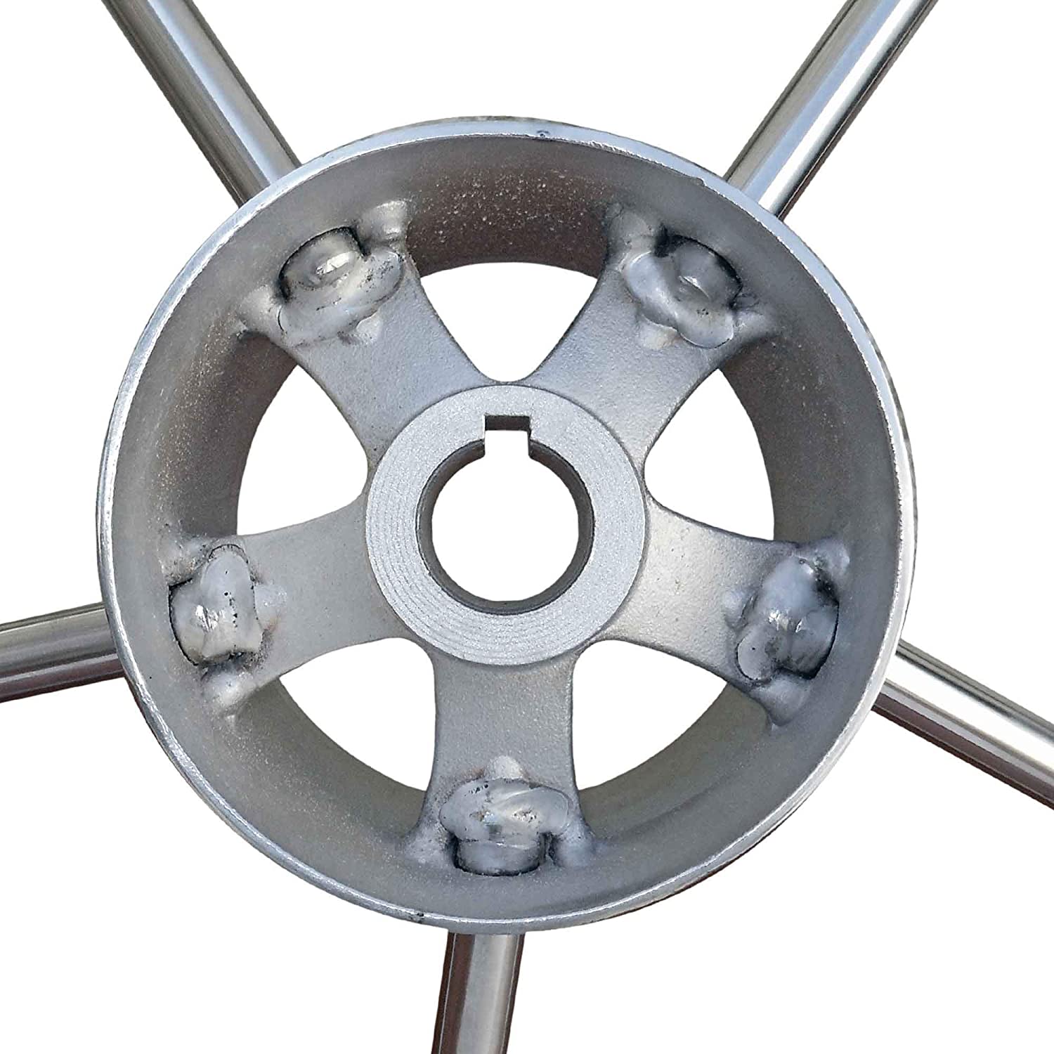 Large Boat Destroyer Steering Wheel, Tapered Shaft - Stainless Steel - Five Oceans-Canadian Marine &amp; Outdoor Equipment