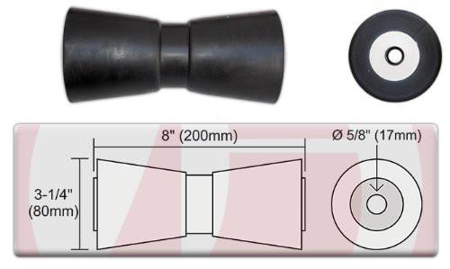 Marine 8" x 3-1/4" Trailer V-Keel Rubber Roller for Boats - Five Oceans (BC-0476)-Canadian Marine &amp; Outdoor Equipment