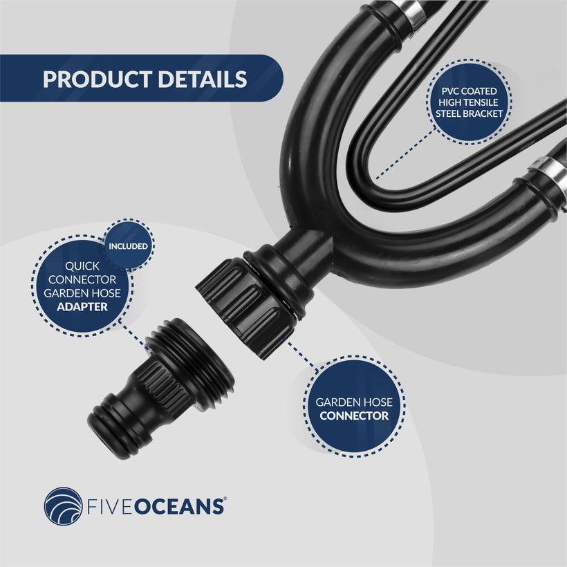 Premium Universal Motor Flusher Dual Flow, Rectangular Marine Grade Rubber Muffs, For Outboard-I/O Sterndrives, with Garden Hose Connector-Canadian Marine &amp; Outdoor Equipment