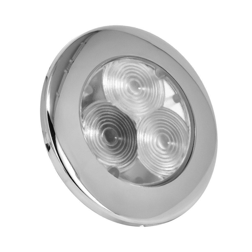 4-Pack: Round Blue LED Flush Mount Ceiling Light, ABS Plastic with AISI304 Stainless Steel Rim, 12-24 volts, Marine, Boat, RV, Motorhome-Canadian Marine &amp; Outdoor Equipment