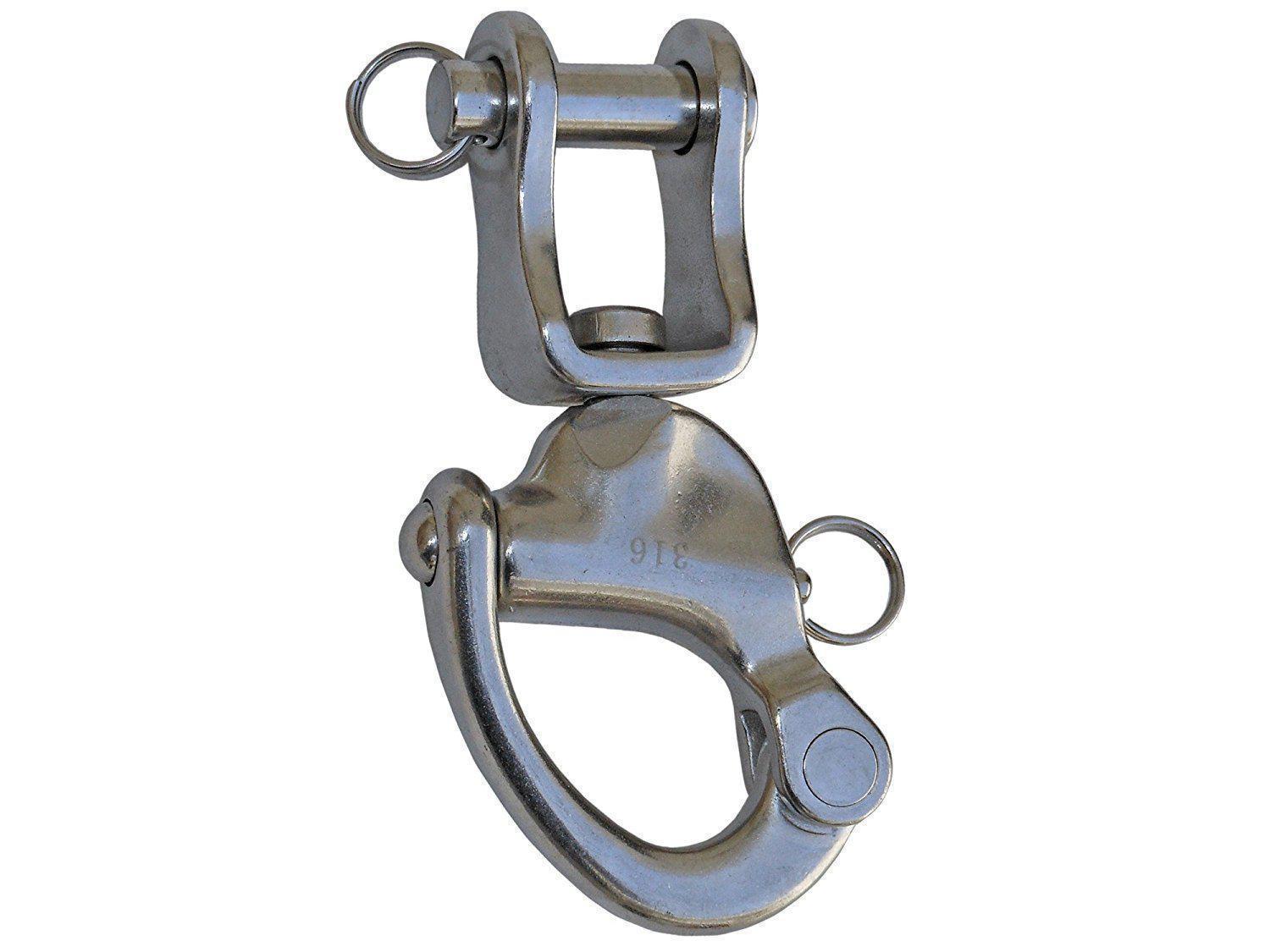 (SET OF 2) 5" Jaw Swivel Snap Tack Shackle for Sailboat - Stainless Steel - Five Oceans-Canadian Marine &amp; Outdoor Equipment