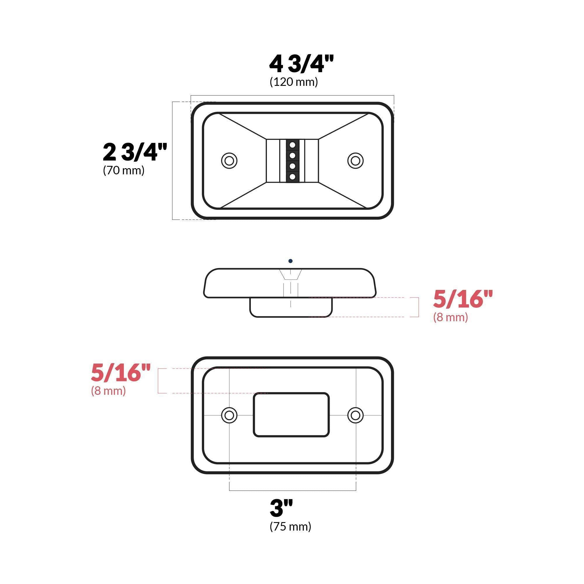 SET of 2 Rectangular Flush-Mount LED Transom/Stern Light - Five Oceans-Canadian Marine &amp; Outdoor Equipment