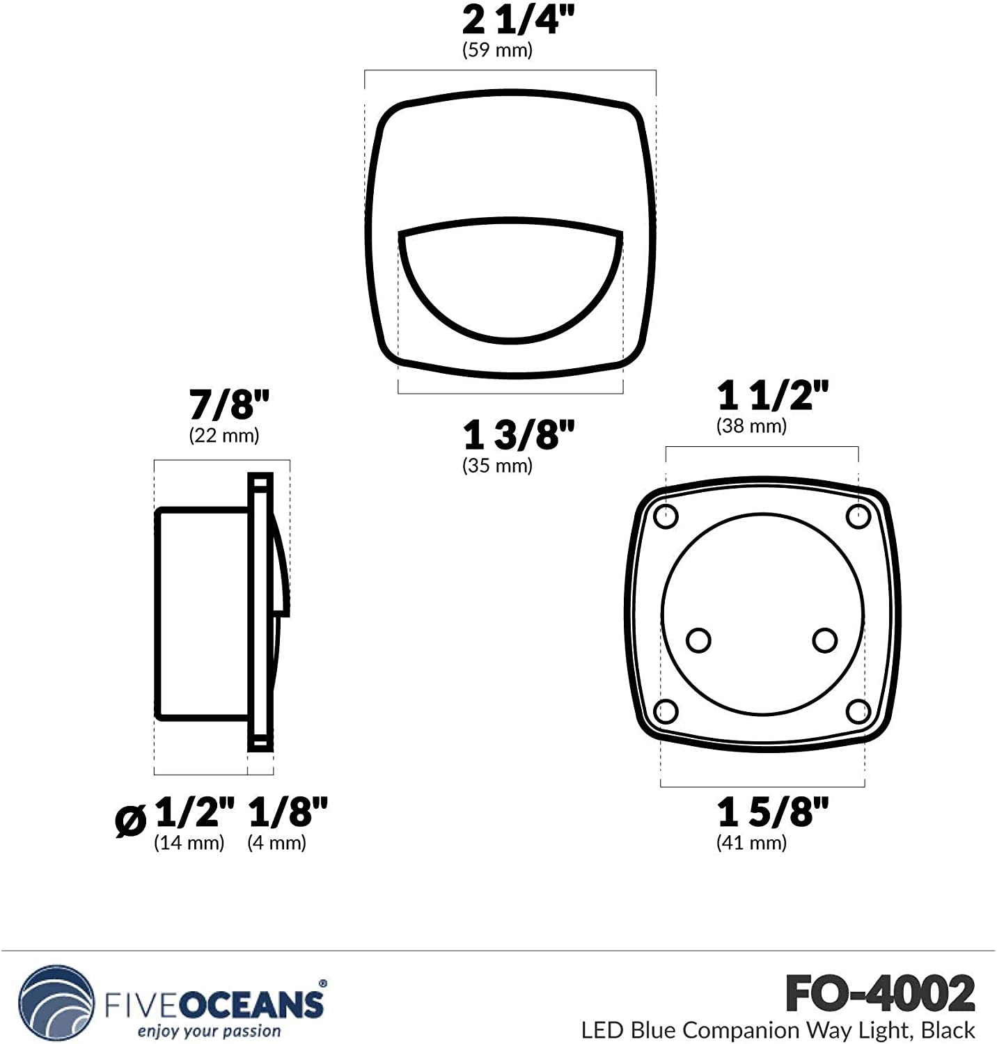 Set of 10 - Blue Interior 12v Led Courtesy Light for Boat - Five Oceans-Canadian Marine &amp; Outdoor Equipment