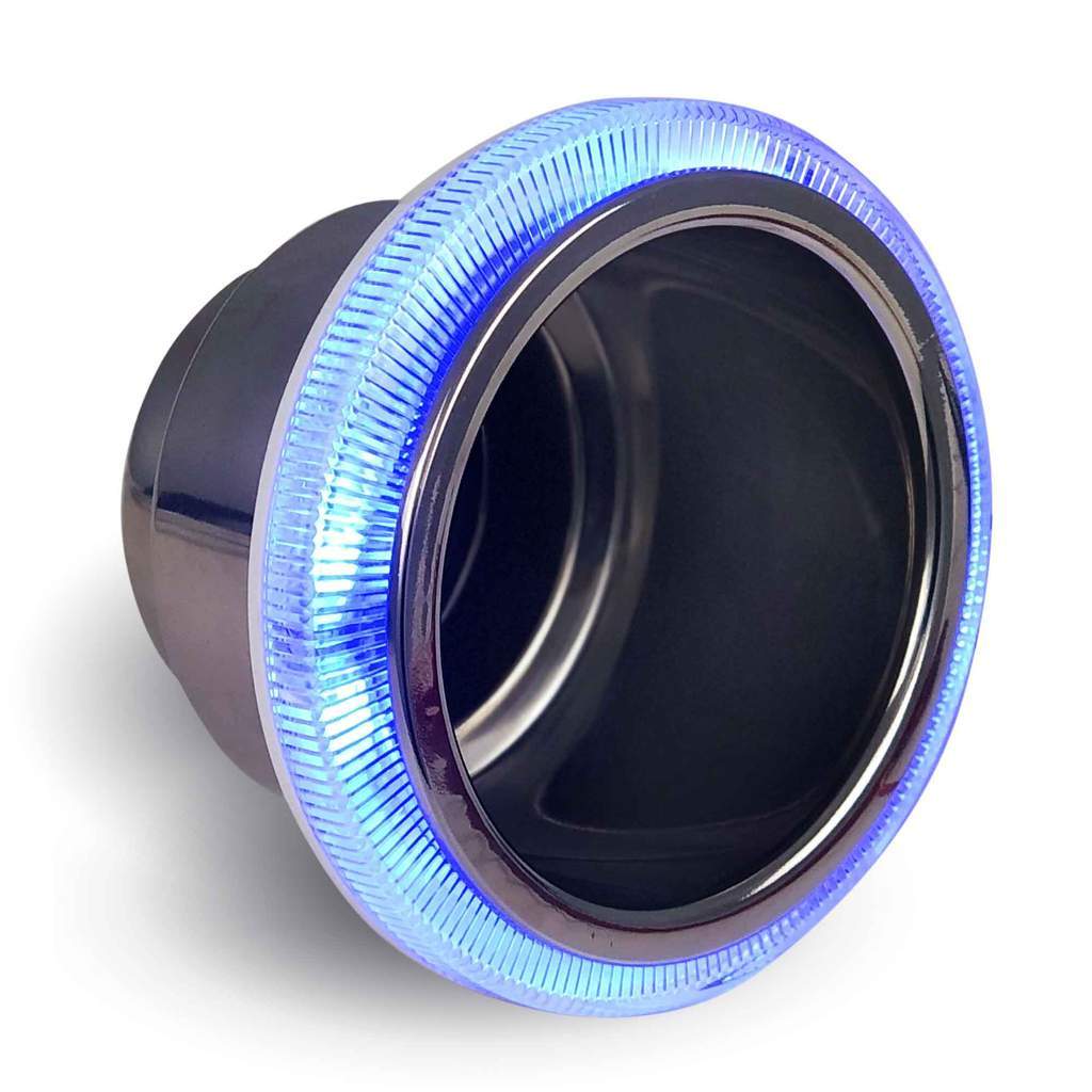 Stainless Steel Cup Drink Holder w/ BLue LED Ring Light - Five Oceans-Canadian Marine &amp; Outdoor Equipment
