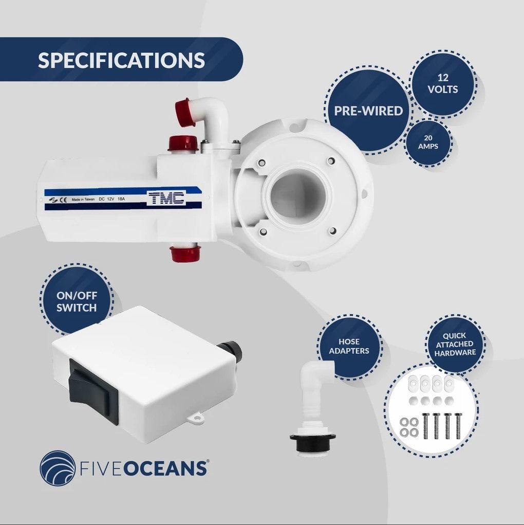 TMC 12V Electric Toilet Macerator Conversion Kit for Marine & RV Use | Canadian Marine & Outdoor Equipment
