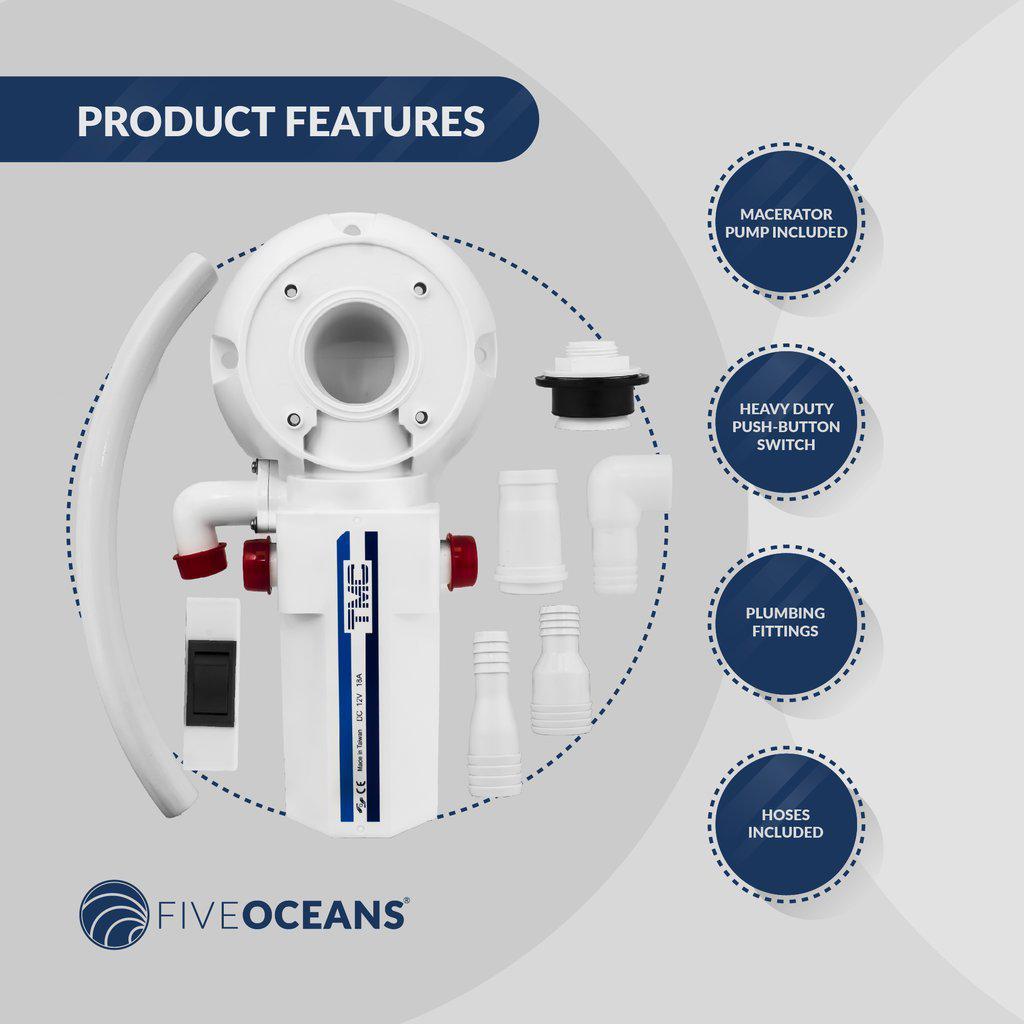 TMC 12V Electric Toilet Macerator Conversion Kit for Marine & RV Use | Canadian Marine & Outdoor Equipment